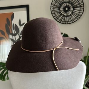 NWT Studio NYC 100% Wool Cowgirl Hat Brown Southern Western Ranch Warm Rustic